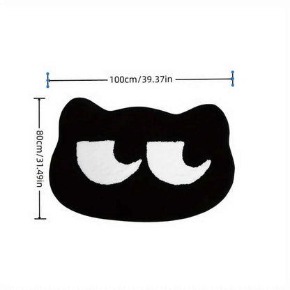 Minimalist Black Cat Carpet Soft Absorbent Non-Slip Doormat