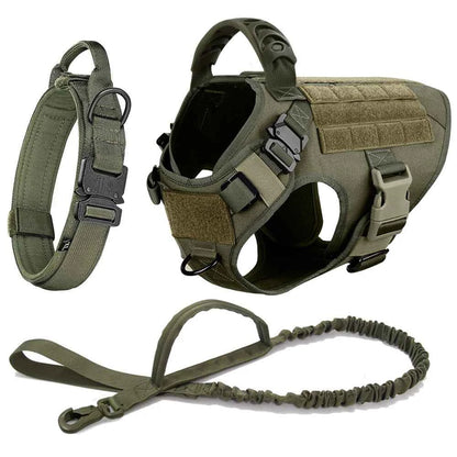Heavy-Duty No-Pull Dog Harness and Leash Set - Tactical Training Vest for Medium & Large Dogs (German Shepherd, Malinois)