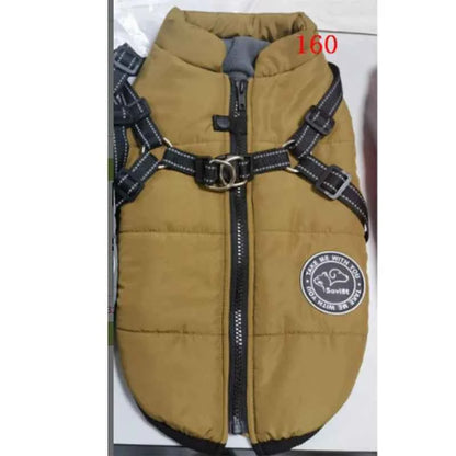 Waterproof Winter Dog Jacket & Fleece Vest with Built-in Harness - for Small to Large Dogs