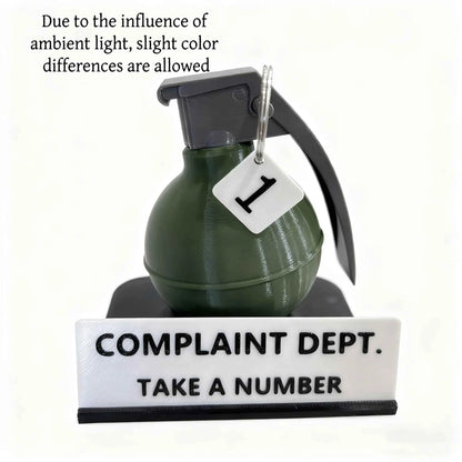 Complaint Department Desk Sign 3D Printed Prank