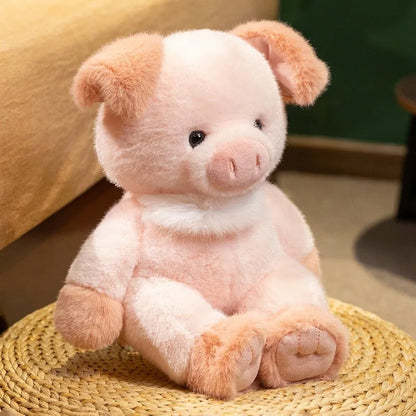 Kawaii Animal Plush Doll - Soft Stuffed Bear, Fox, and Pig Hugging Toy and Gift, 22cm and 30cm Pig