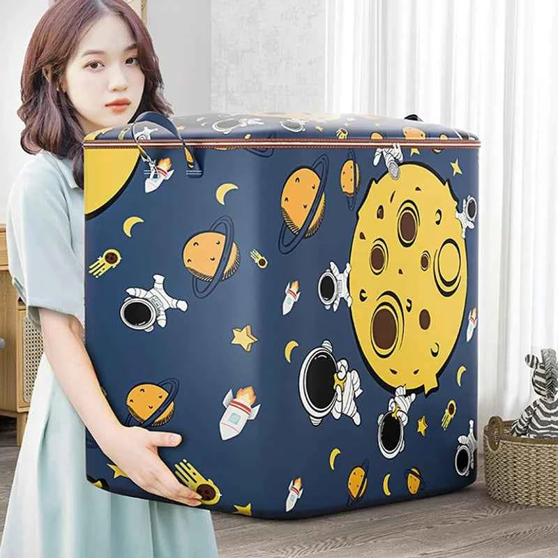 Clothes Storage Bins Cute Teddy Bear Quilt Storage Bag Box