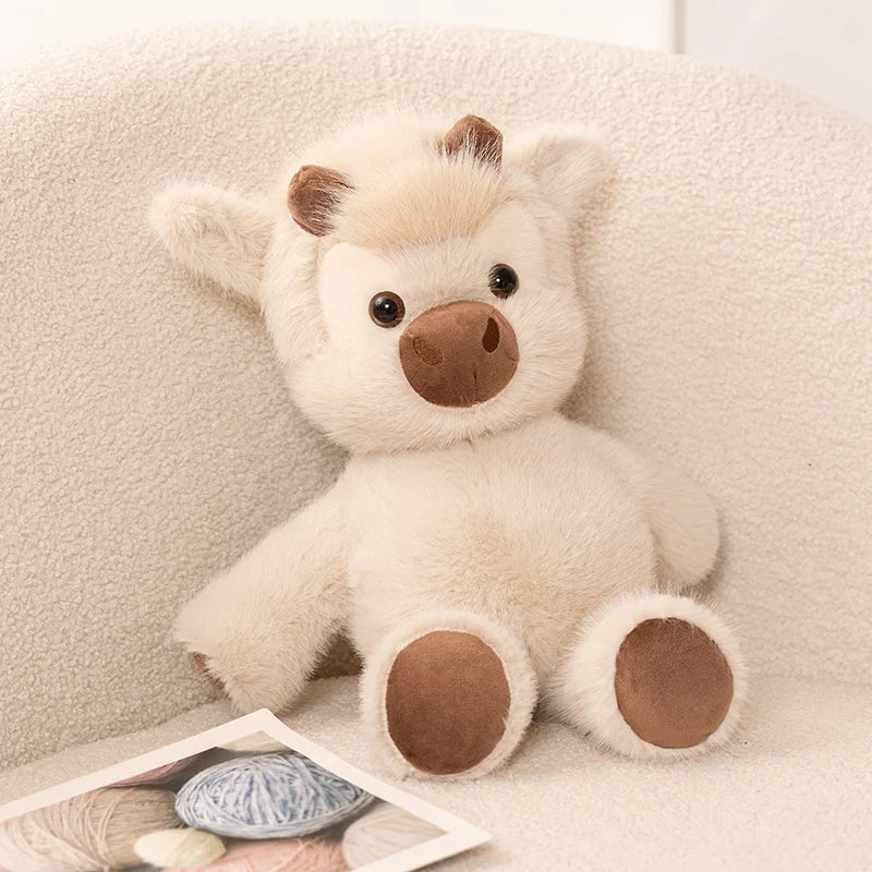 Highland Cattle Plush Toy – 17.7" (45cm) Soft Cow Plush Doll