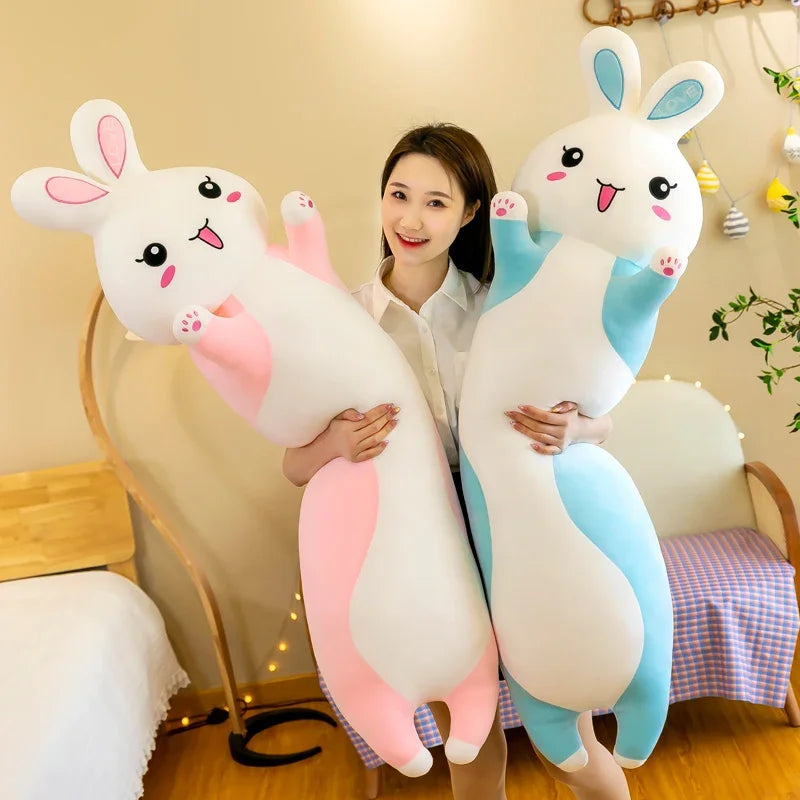 Giant Pink Rabbit Plush Pillow – Soft Bunny Body Cushion