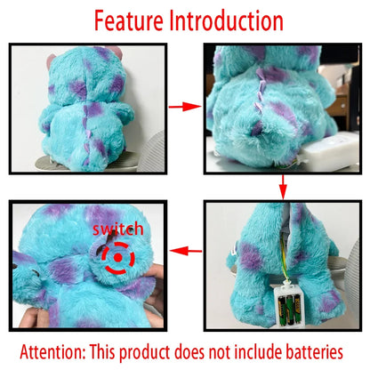 Blue Monster Breathing Plush Toy – Music & Light Sleep Companion