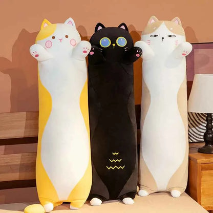 Giant Long Cat Plush Toy (35.4-51.2 in) - Cylindrical Animal Bolster Pillow Gift