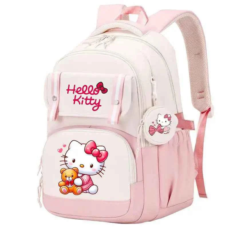 Hello Kitty Large Capacity Backpack Cartoon Daypack Travel Commute Knapsack School bag for Kids Girls Mochila With Coin Purse