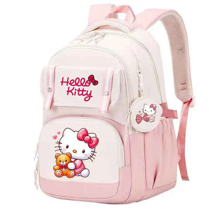 Hello Kitty Large Capacity Backpack Cartoon Daypack Travel Commute Knapsack School bag for Kids Girls Mochila With Coin Purse