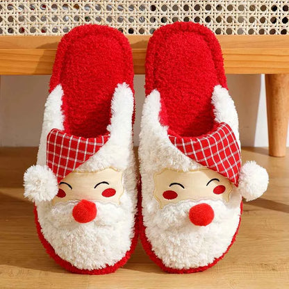 Cute Christmas Santa Claus Slippers - Women's Soft Sole Anti-slip Winter Home Shoes