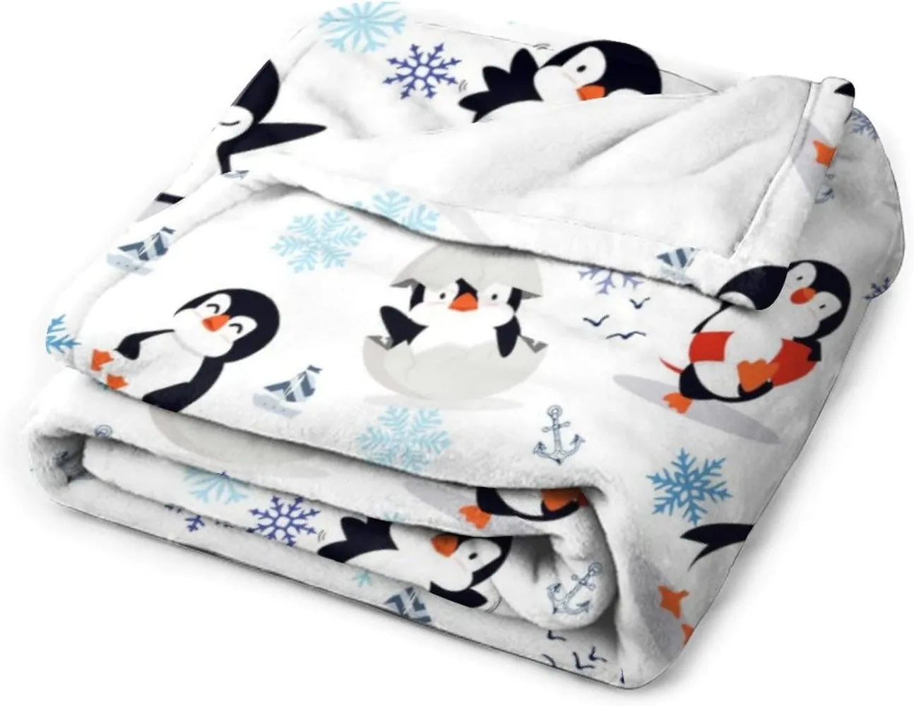Penguin Flannel Fleece Blanket – Ultra Soft Microfiber Throw Blanket