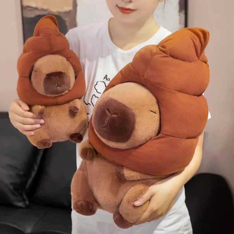 Capybara Plush Toy with Funny Hat – Cute Stuffed Animal
