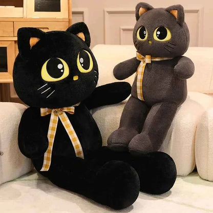 Kawaii Cat Plush Pillow – Soft Stuffed Cartoon Cat Sofa Cushion Doll (3 Colors, 60–100cm)