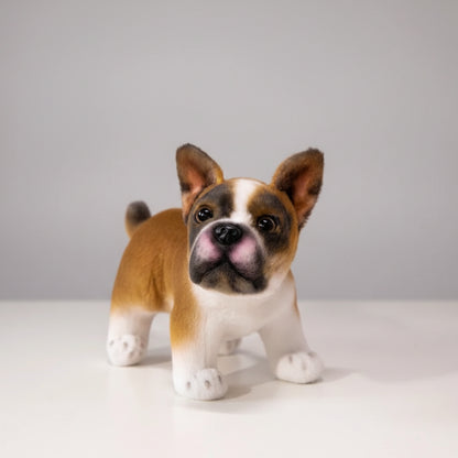 Realistic French Bulldog Plush Toy – Simulation Frenchie Dog Ornament & Collectible Decor C