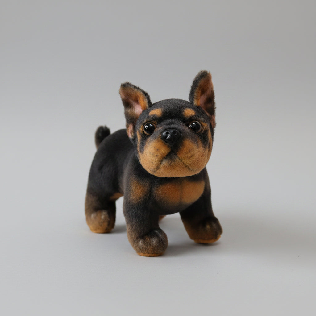 Realistic French Bulldog Plush Toy – Simulation Frenchie Dog Ornament & Collectible Decor A