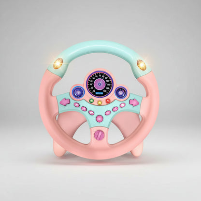 Kawaii Kids Steering Wheel Toy – Educational Baby Driving Toy with Light, Sound & Traffic Signals Without retail box