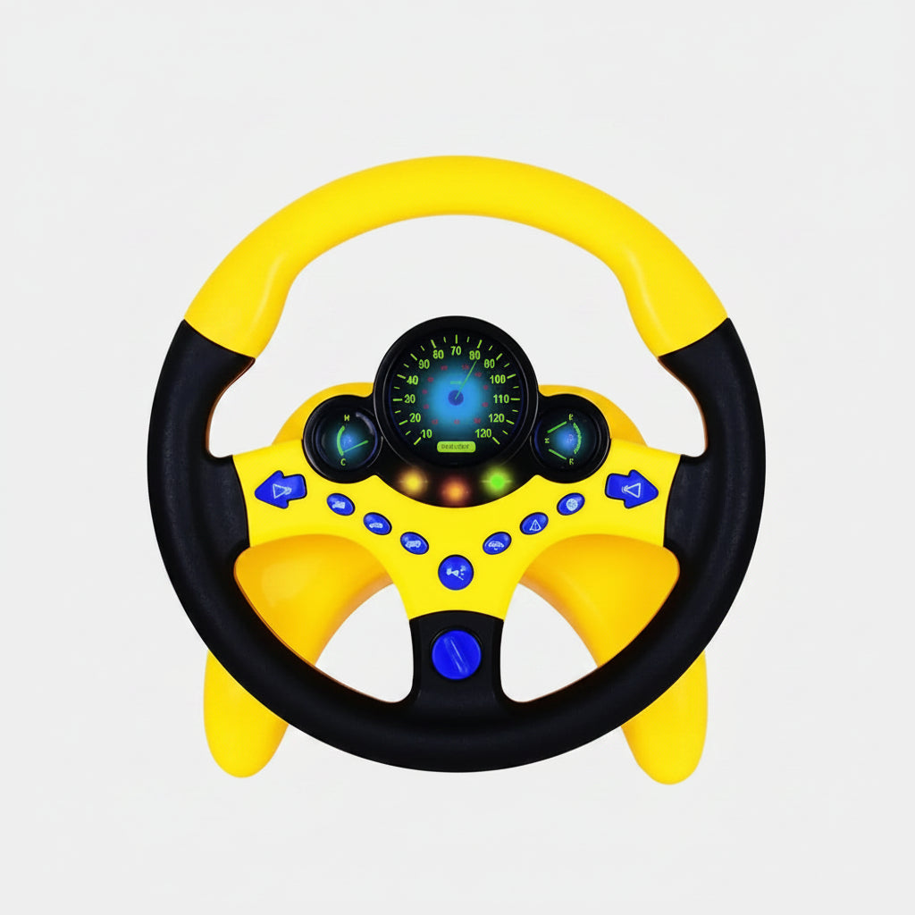 Kawaii Kids Steering Wheel Toy – Educational Baby Driving Toy with Light, Sound & Traffic Signals Without retail box 1