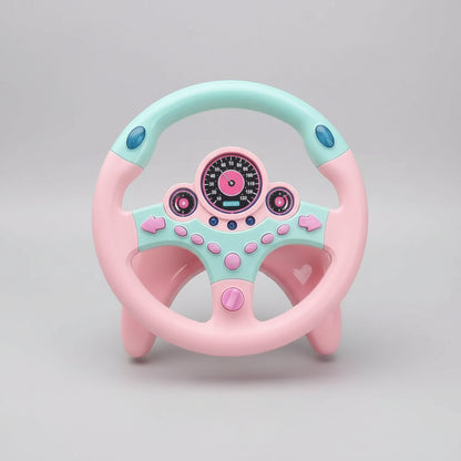 Kawaii Kids Steering Wheel Toy – Educational Baby Driving Toy with Light, Sound & Traffic Signals