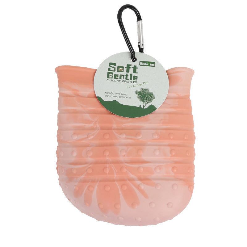 2 In 1 Dog Paw Cleaner Cup Soft Pet Dog Foot Cleaning Washer Brush Cup Portable Pet Foot Washer Paw Clean Brush Foot Cleaning Bucket Pet Products Pink L