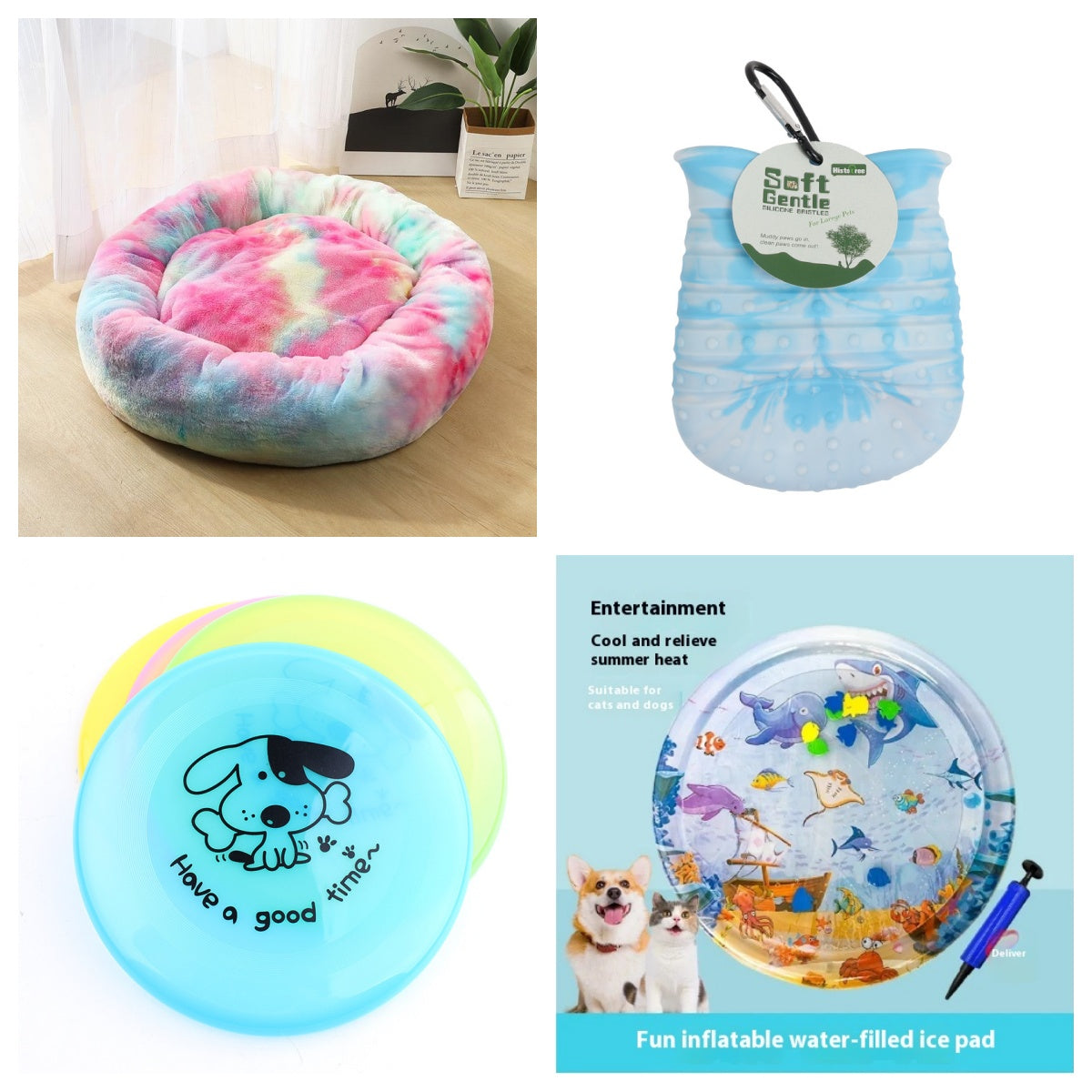 Silicone Flying Saucer Funny Pets Dog Cat Toy Dog Game Flying Discs Resistant Chew Puppy Training Interactive Pet Supplies Set 1PC