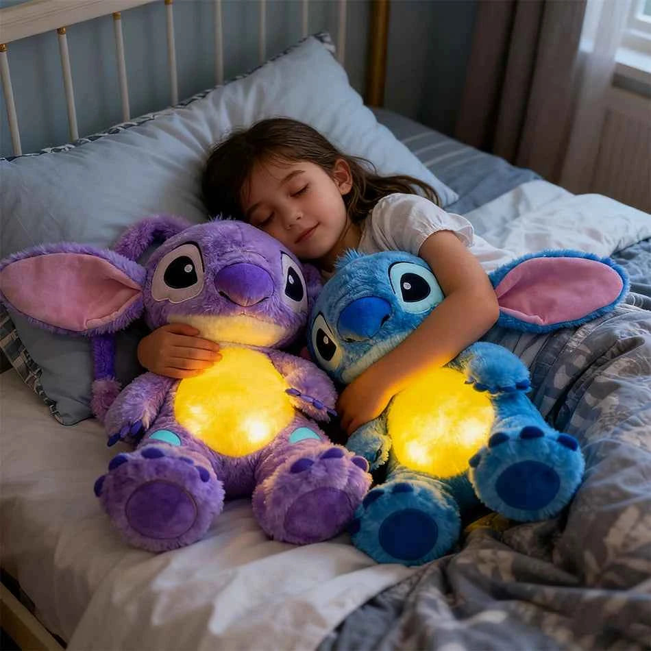 Lilo & Stitch Breathing Soothing Plush - Musical Sleep Aid Toy with Lights Blue & Pink