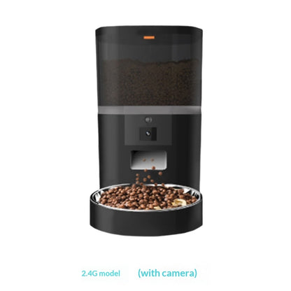 Video Camera With Adjustable Performance Pet Feeder Black 6L 2.4G Video Version