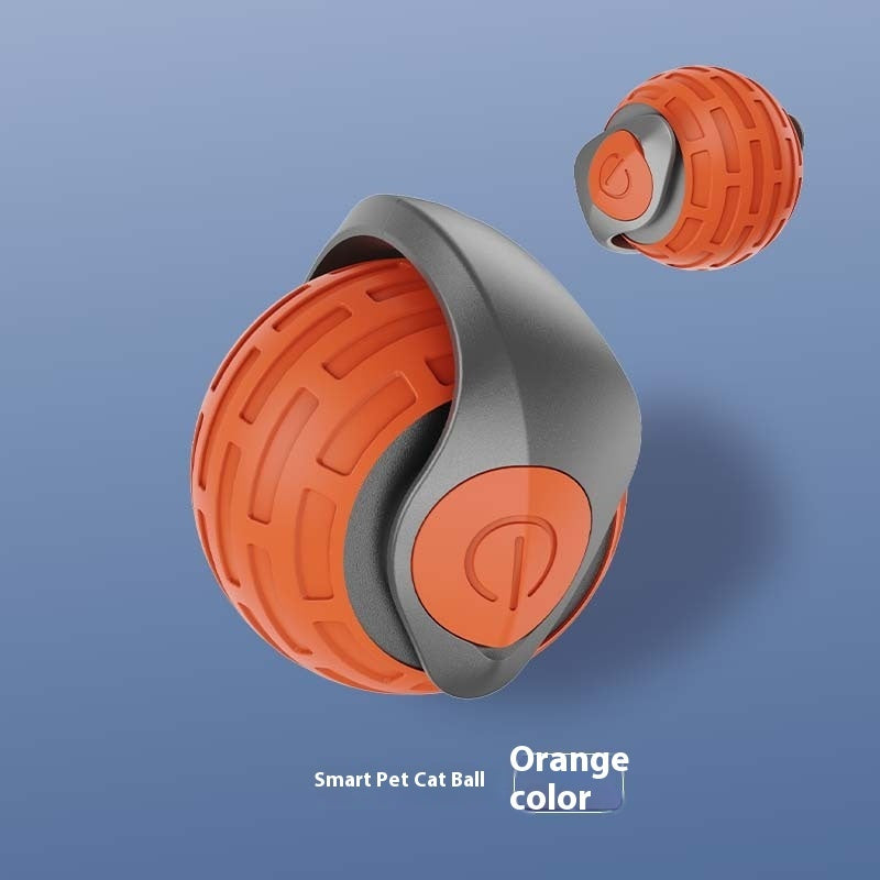 New Interactive Cat Toys Ball Auto Electric Rolling Ball Toys For Cat Kitty Pets Smart Automatic Teaser USB Rechargeable Cat Toy Pet Products Orange Red