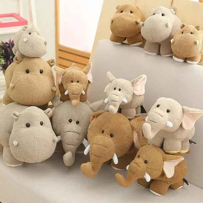 chubby hippo elephant plush toy soft kawaii stuffed animal doll for cozy room decor