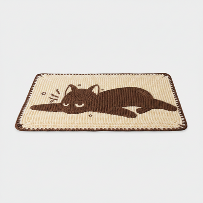 Cute Cartoon Cat Floor Mat – Soft Non-Slip Rug for Bedroom and Living Room