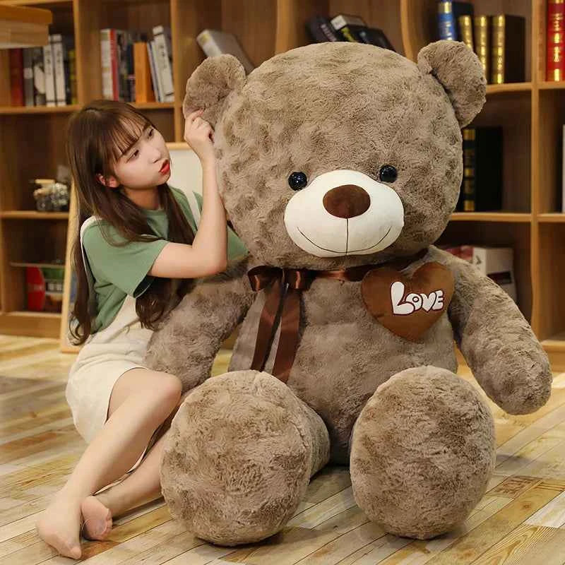 cute teddy bear plush toy with love soft stuffed animal pillow gift