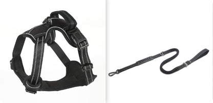 Dog Harness No Pull Breathable Reflective Pet Harness Vest Black set1