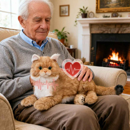 Percy 2.0 Golden British Short Hair Cat- Breathing  Heartbeat Pur,Voice Robonic Cat