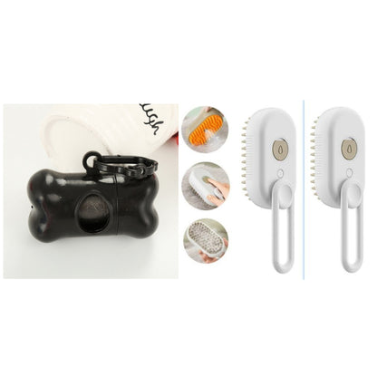 Cat Steam Brush Steamy Dog Brush 3 In 1 Electric Spray Cat Hair Brushes For Massage Pet Grooming Comb Hair Removal Combs Pet Products White Set USB