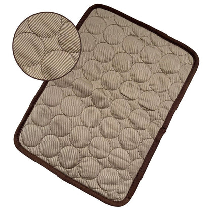 Pet Dog Cat Ice Silk Cold Nest Pad For Cooling In Summer Brown