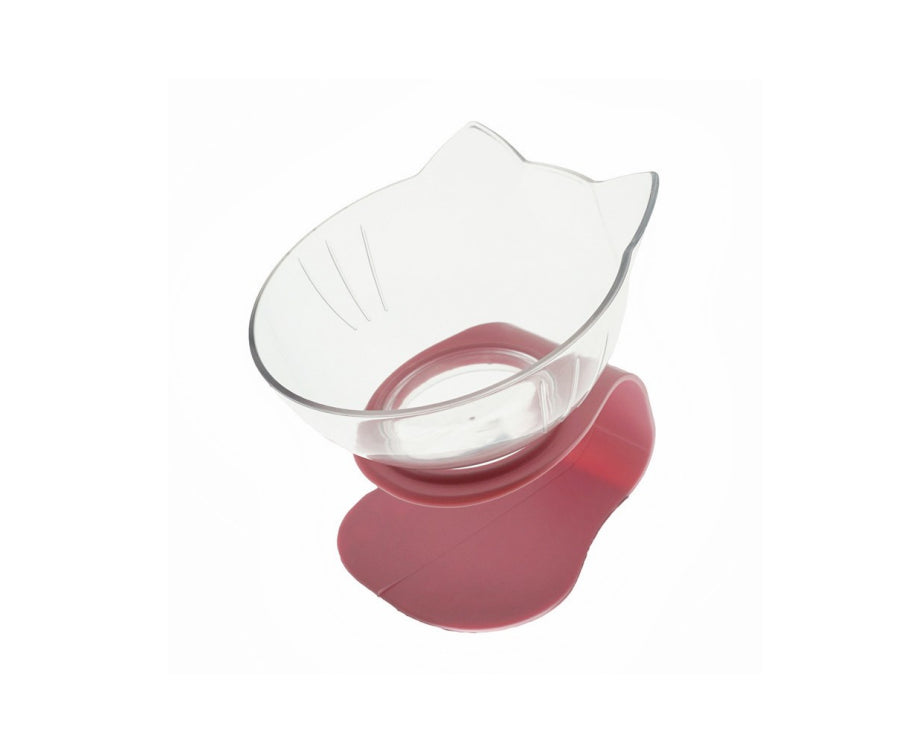 Cat Double Bowl Cat Food Bowl Protects Cervical Vertebra Single clear pink
