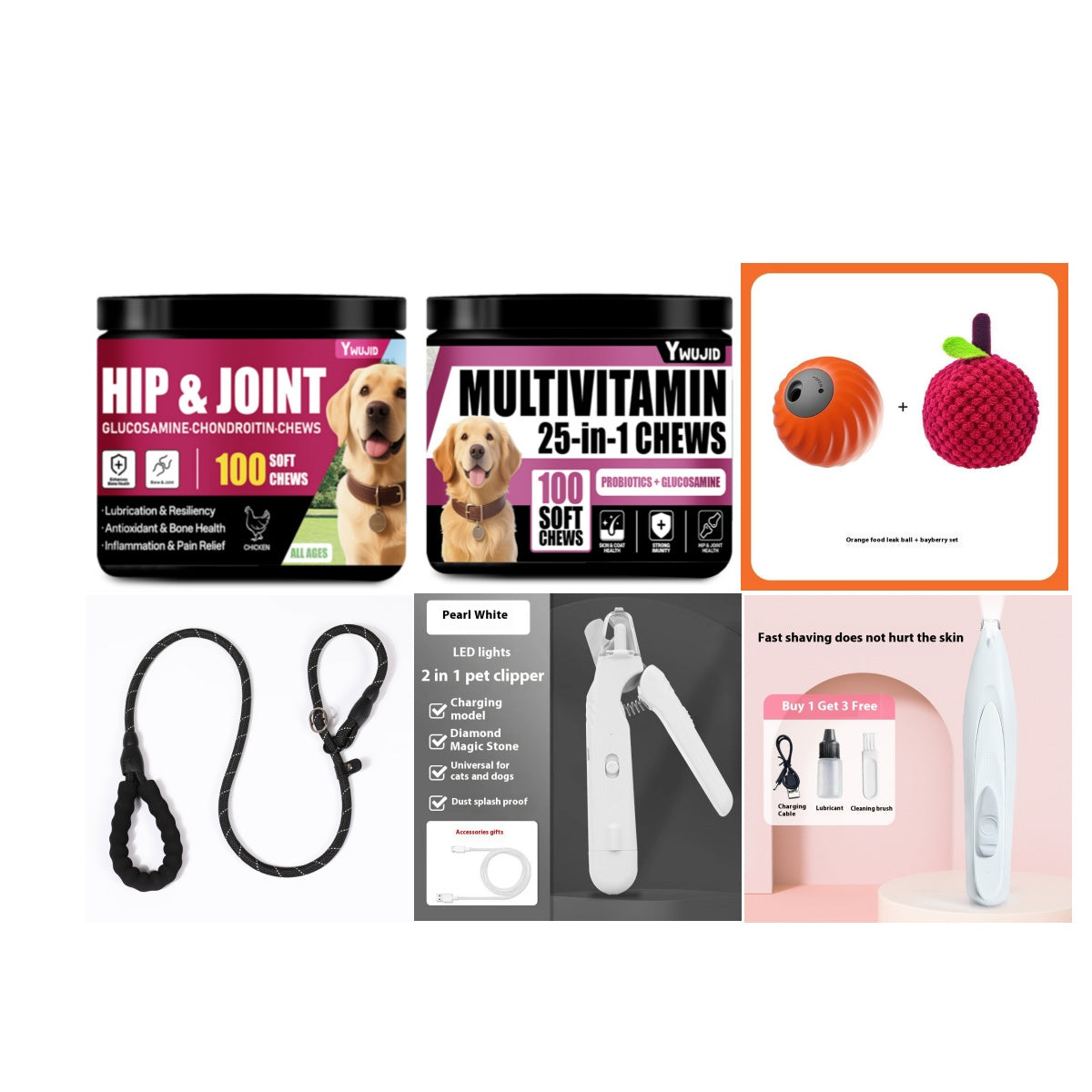 2 In 1 Pet Nail Clippers With Led Light Dog Cat Special Blood Line Scissors Multifunction Animals Paw Nail Trimmer Pet Supplies Set5
