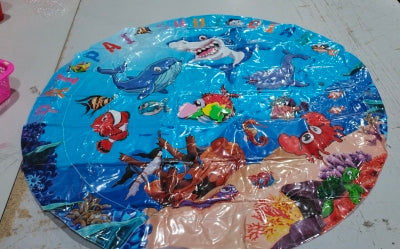 Summer Cooling Pet Water Bed Cushion Ice Pad Dog Sleeping Square Mat For Puppy Dogs Cats Pet Kennel Cool Cold Shark Pirate Ship 100cm 1PCS