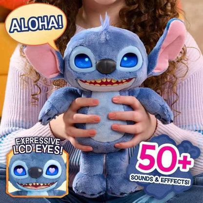 interactive plush toy with lcd eyes light up talking stuffed doll 35cm