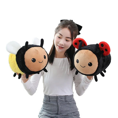 kawaii bee ladybug plush toy soft stuffed insect pillow cozy decor gift