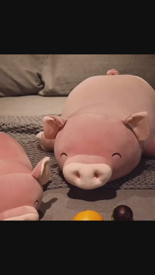 Giant Squishy Pig Plush Toy – Soft Chubby Pig Stuffed Animal Body Pillow