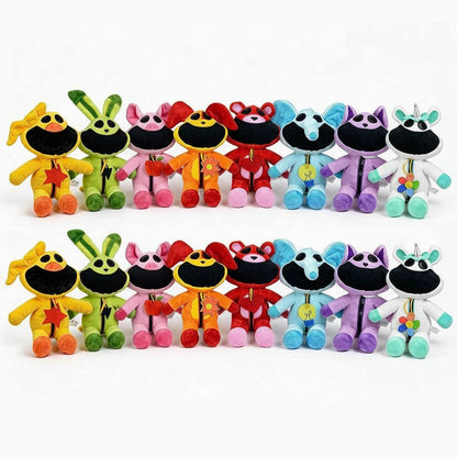 smiling critters mini plush toy soft cartoon character doll for gaming room decor and collection