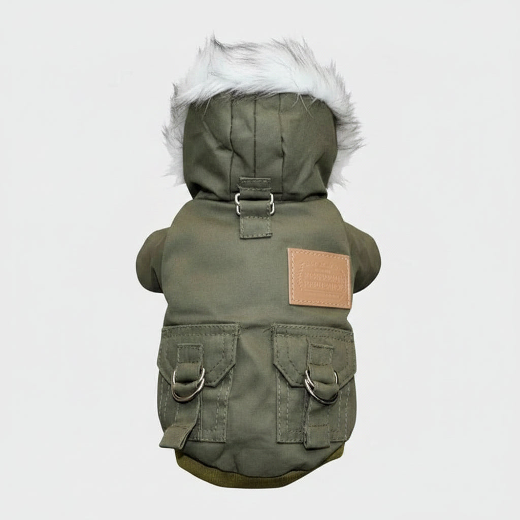 winter dog jacket with built in harness warm windproof coat for dogs