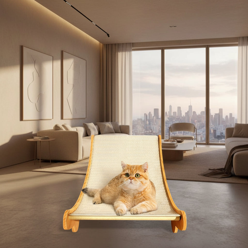 wooden cat scratching pad bed detachable scratch board lounge for indoor cats